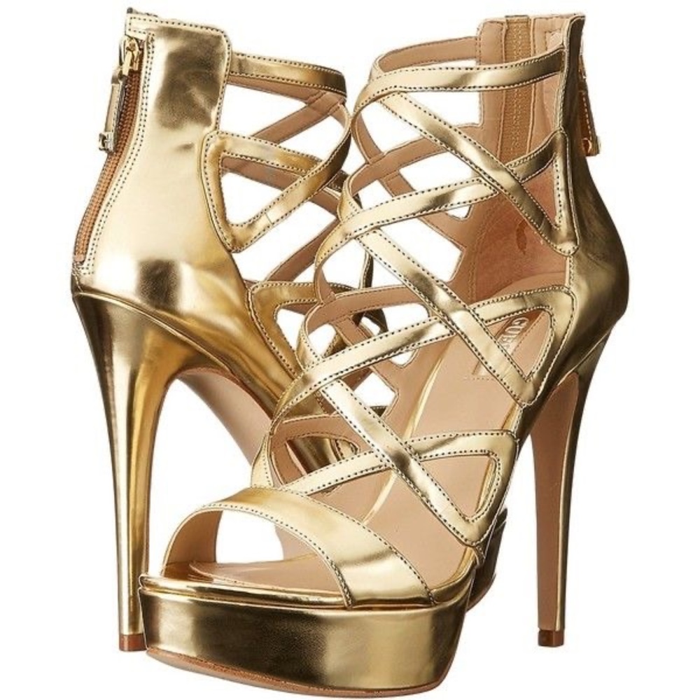 GUESS Kadani Gold Strappy Heels